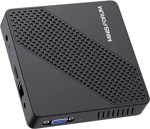 MINISFORUM Mini PC Fanless 4GB DDR4/64GB eMMC Procesador Intel Celoren N4020 Mini computadora de Escritorio,Puerto HDMI y VGA,WiFi de Doble Banda 2.4+5.0G,BT,USB 3.0 * 3