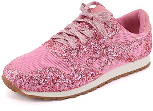 Pradize Turnschuhe Mit Rosa Glänzenden Pailletten (38)