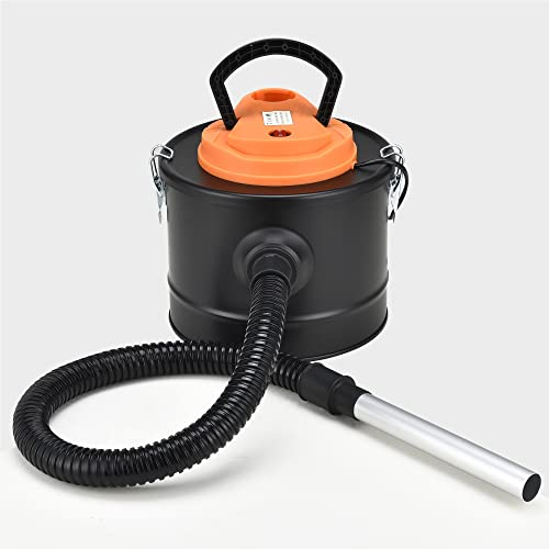 EVATRONIC - Aspirateur de Cendres Format bidon 800W - Fonction soufflerie, Filtre Lavable, cuve 10L, Filtration HEPA, Tuyau 80 cm avec Embout alu