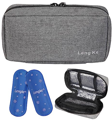 BOMKEE Borsa Termica per Insulina, Portatile Borsa Termica Medicinali per Raffreddamento Insulina Organizer per il Trasporto di Forniture Diabetiche Con 2 Impacchi di Ghiaccio