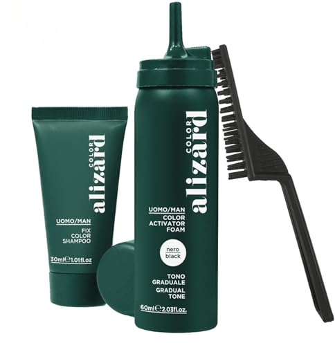Vivipharma Alizard Color Schiuma Colorante graduale Nero, 60ml