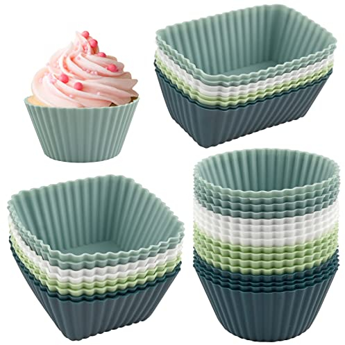 Bekecidi 32PCS Silicone Baking Set - Ultra-Durable, Food-Grade, Heat Resistant Moulds for Cupcakes, Muffins, and Delectable Desserts!