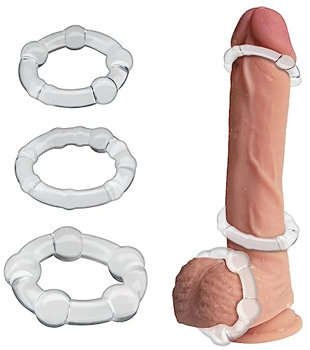 Penisring Set, SXOVO Pleasure Ring Set 3 Cockring Erotisches Sexspielzeug für Klitoris Hodenring und Cockring Set aus Penisringe für harte und lange Erektion Penis Ring Sexspielzeug für Männer