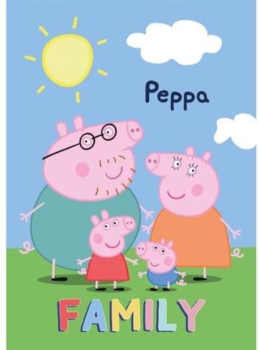 BrandMac Peppa Pig Family Kids Polyester-Polar-Fleece-Decke, 100 x 140 cm