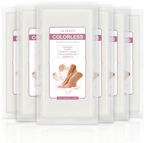 Achzzy Natural Paraffin Wax Refills, 6 Pack Paraffin Wax Blocks of Unscented for Paraffin Bath, Paraffin Wax for Hand and Feet for Deep Hydration, Moisturizing and Nourish (Unscented)