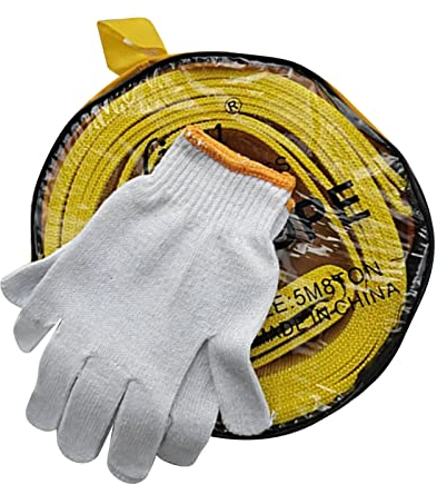 BomDog Abschleppseil, Auto-Abschleppseil, Robuste 8T-Last, Notfall-Abschleppgurt Aus Polyester Mit Haken/Yellow And