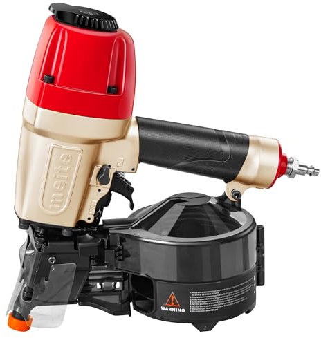 meite CN65S Air Coil Nail Gun, Pneumatic Lightweight Coil Siding Nailer with Safety Nose, Uses Flat Top 38-65 mm Length Coil Nails