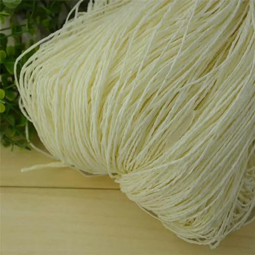 Hilo de paja de rafia natural de verano de 600 m, hilo de paja de papel de ganchillo, manualidades para hacer manualidades, para tejer sombreros, bolsos, cestas, material de ratán
