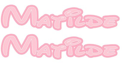 GamesMonkey® - Adesivo Nomi Cameretta - 2 pezzi - Varie Dimensioni - bambino bambina giochi porta armadio (Matilde, 30x6 cm)