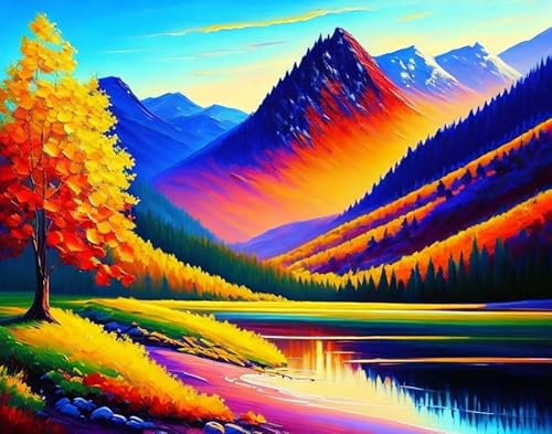 OuDeZjzhu Leinwandbild, Wandkunst, 58 x 90 cm, stellen Sie sich eine atemberaubende Landschaft vor, die sich bis zum Horizont erstreckt, ohne Rahmen
