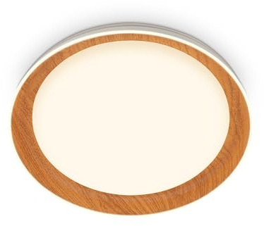 BRILONER - LED Deckenlampe mit durchscheinendem Holzdekor, warmweißes Licht, 24W, 2600lm, LED Lampe, Deckenleuchte, Wohnzimmerlampe, Küchenlampe, Deckenbeleuchtung, 43 x 8 cm (DxH), Holz