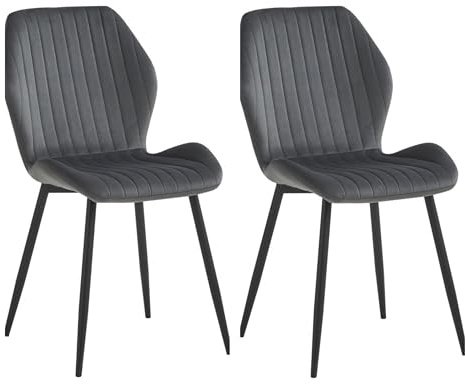 Colenis® Sunny Esszimmerstuhl - Samt - Bequemer und Moderner Stuhl - Perfekt für Restaurant, Küche, Wohnzimmer - er Set (2, Grau)
