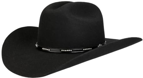 Stetson Llano Wool 4X Westernhatt Herrar - Made in USA rodeo hatt ullhatt med foder, läderband höst-vinter Höst Vinter - 60 cm svart