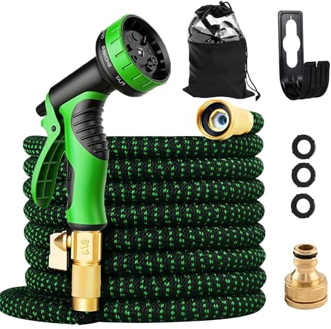 LYPPUL Gartenschlauch Flexibel 30m, Flexibler Gartenschlauch, Wasserschlauch Flexibel mit 10 Funktionen, Flexschlauch Geeignet zum Bewässern von Blumen, Autowaschen, Leichter und Knickfreier
