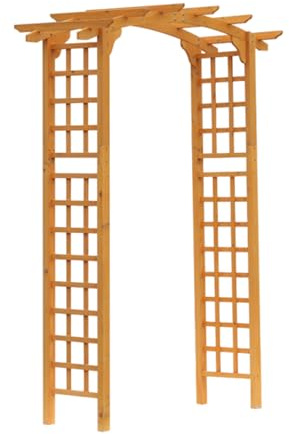 GYMAX Arco da Giardino in Legno Massiccio per Piante Rampicanti o Fiori, Arci in Grata per Rose, Decorazione per Feste/Matrimoni/Cerimonie, Struttura ad Arco per Giardino/Patio, 161 x 60 x 228cm