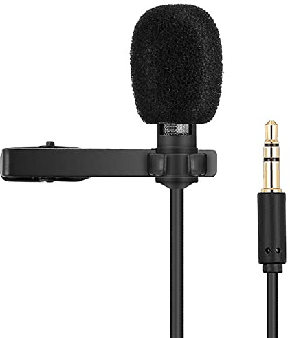 Yanmai R955 - Micrófono condensador portátil con solapa con clip para cámara réflex digital, portátil, micrófono de solapa profesional omnidireccional