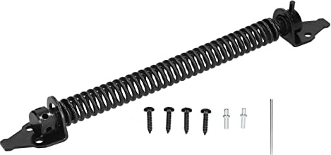 Self Closing Gate Spring Set, Adjustable Carbon Steel Door Spring for Home Garden Fence, Black Finish Adjustable Self Closing Door Spring Kit Carbon Steel Gate Spring Set with