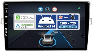 BXLIYER Android 15 IPS Autoradio Per Toyota Verso R20 (2009–2018) Navigation GPS Radio - 2G+32G - Senza fili CarPlay Android Auto - DAB Volante Dual-Band WiFi Bluetooth - 9 Pollici 2 Din - Camera