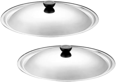 Gadpiparty Replacement Stainless Steel Pot Lid 2Pcs 27Cm Round Cover Knob for Cooking Saucepans and Stock Pots
