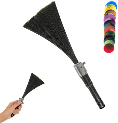 Kit de démarrage de pinceaux lumineux de 29 cm, pinceaux de peinture légère avec 12 filtres de couleur, lampe de poche 1300 lumens, fibre optique noire ultra fine de 0,25 mm, pour photographie