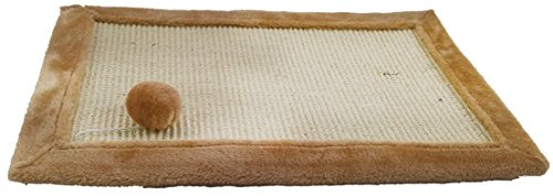 Dehner Katzen-Kratzmatte Scrabble, ca. 55 x 35 cm, Sisal/Plüsch, beige