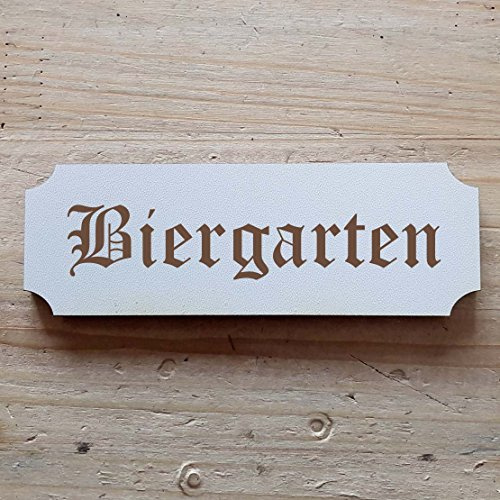 Schild « BIERGARTEN » ab: 15 x 5 cm - Dekoschild Holzschild Türschild Restaurant Gastro Kneipe (15 x 5 cm)