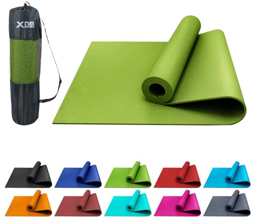 XN8 Sports PVC Yoga Mat 6mm Thick Non-Slip Exercise & Workout Mats with Carry Strap Ideal for Pilates, Gym, Stretching, Meditation – Lightweight for Home, Travel & Outdoor Fitness mat for men & Women
