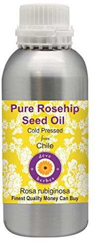 dève herbes Pure olio di rosa canina (Rosa rubiginosa) 100% naturale di grado terapeutico pressato a freddo 300ml (10oz)