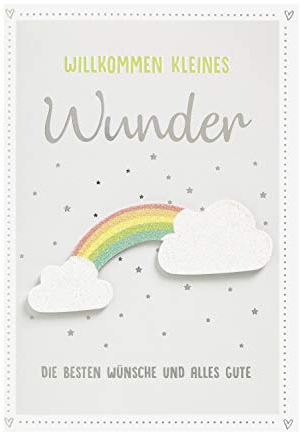 Willk Karte zur Geburt Kleines Regenbogenwunder 11,6 x 16,6 cm