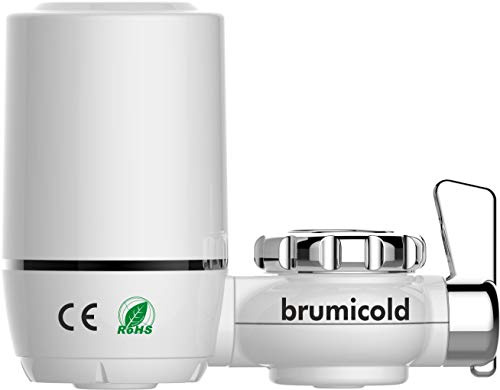 BRUMICOLD Filtro Purificador de Agua para Grifo de Cocina, Cerámico con Carbón de Coco, Elimina Cloro, Fluor, Óxido, Metales Pesados, Nitratos