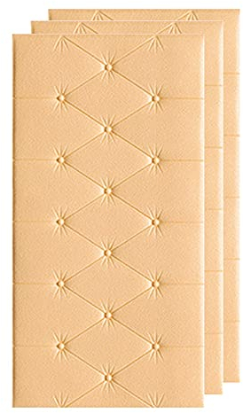 Wandpaneel, Gepolsterte 3D Dekoration, Wandverkleidung, Akustik Wandkissen, schallabsorbierend, Kopfteil für Betthaupt, Wanddekoration, Wohnzimmer, Schlafzimmer, Dekowand(Color:B,Size:3pcas)