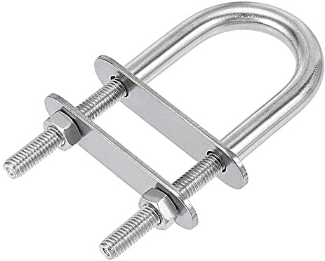 sourcing map Runder U-Bolzen 1,18(30mm) Innenbreite 90mm Länge 304 Edelstahl M6 mit Muttern Platten