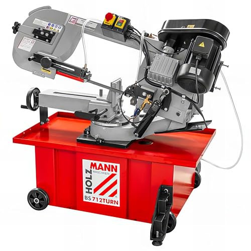Holzmann - Sierra de cinta de metal con ruedas (1100 W, 230 V)