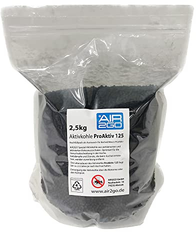 AIR2GO Nachfüllpack Aktivkohle ANTI Fisch Beschichtung | Ersatz für Berbel/Wesco Pro Aktiv 125 mit 2,5kg
