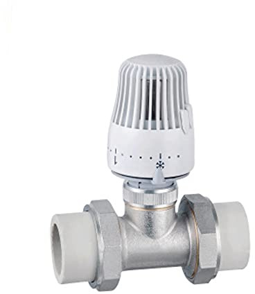 gande Messing PPR Thermostatisches Heizkörperventil Gerader Typ Automatisches Temperaturregelventil Fußbodenheizung System 1 Stück (Größe: 2,5 cm)