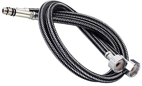 OSALADI 2pcs 1/2 Inch Stainless Steel Braided Faucet Hose Flexible Hot Cold Water Inlet Pipe for Kitchen Sink Basin Plumbing Hardware Accessories 60cm Connector