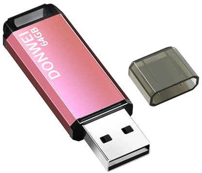 Cle USB 64 Go, Clé USB avec Lumière LED, Clés USB 2.0 Rapide Flash Drive, Clef Portable pour Les Fichiers De Musique et De Photos. Lecteur USB Rapide avec Voiture Ordinateur TV Autoradio - Rose