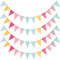 ViLiyDuo 4 Piezas Cadena de Banderines Colores, Guirnalda de Banderines Exteriores Cadena de Banderines de Tela para Fiesta de Cumpleaños, Decoración de Bodas en Interiores y Exteriores