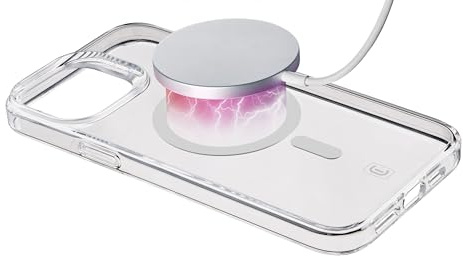 cellularline - Gloss Mag - iPhone 15 Pro Max - Custodia con Magneti per la Ricarica e L’aggancio All’alimentatore MagSafe - Trasparente