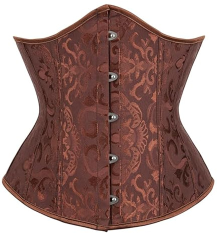Bslingerie® Womens Vintage Floral Brocade Satin Underbust Corset Clincher Cinchers