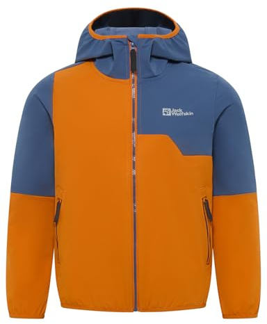 Jack Wolfskin Unisex Kinder Turbulence Hooded Jkt Softshelljacke, Soft Amber, 104 EU