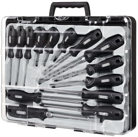 Draper 14pc Hard Grip Screwdriver Set - 13587 - Magnetic Tips, CRV Blades