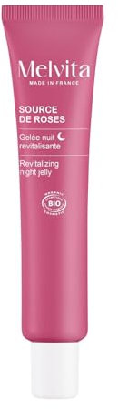 Melvita - Gelée Nuit Revitalisante - Source de Roses - Super-Baies et Rose Sauvage pour Peau Raffermie et Tonique - 40 ml