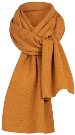 TOM FYFE Premium Merino Strickschal Unisex Ocker/One Size | Made in Europe