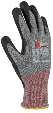 U-Power Salsa Guanti Lavoro Antinfortunistica Nylon Touchscreen Grigio 7/S
