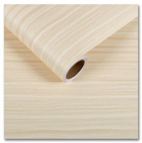 CRE8TIVE Papier peint autocollant en vinyle effet bois beige effet bois pour cuisine, imperméable, texturé, papier de contact vintage pour chambre à coucher, comptoir, armoire, 30 x 200 cm