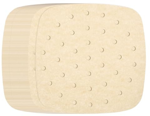 sourcing map Lot de 200 doublures carrées en bambou pour friteuse à air comprimé de 17,8 cm avec trous - Antiadhésives et perforées - Papier sulfurisé jetable pour friteuses à air chaud - Marron