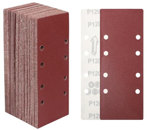 STEBRUAM 120 Grits Sanding Sheets 93 x 230mm Hook and Loop Sandpaper | Sanding Pads Assorted Fit Electric Sander for Polishing Rust Removal 30 Pieces