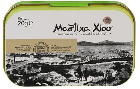 ELMA ΕΛΜΑ Chios Mastic Résine Naturelle Mastic Huile de Mastiha 4228 - Boîte Métal Petites Larmes/Grain 20 g