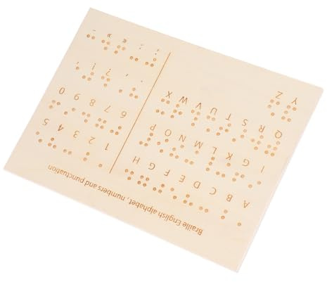 Tavoletta Braille per Lettura e Apprendimento in Legno Beige | Uso Didattico e Formativo, Formato Portatile, Supporto Versatile per Alfabeto e Numeri